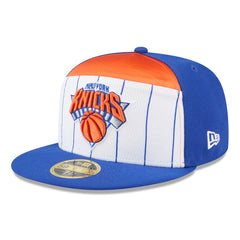 New York Knicks 2025 NBA Tip Off Split Panel 59FIFTY Fitted Hat White/Blue - New Era