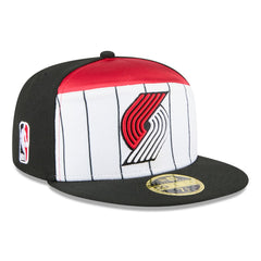 Portland Trail Blazers 2025 NBA Tip Off Split Panel 59FIFTY Fitted Hat White/Black - New Era