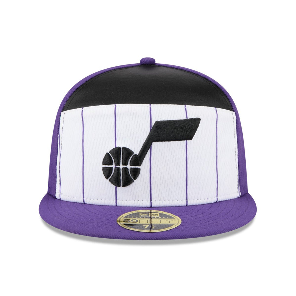 Utah Jazz 2025 NBA Tip Off Split Panel 59FIFTY Fitted Hat White/Purple - New Era