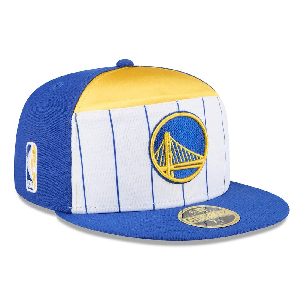 Golden State Warriors 2025 NBA Tip Off Split Panel 59FIFTY Fitted Hat White/Royal - New Era