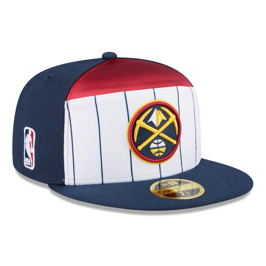 Denver Nuggets 2025 NBA Tip Off Split Panel 59FIFTY Fitted Hat White/Navy - New Era