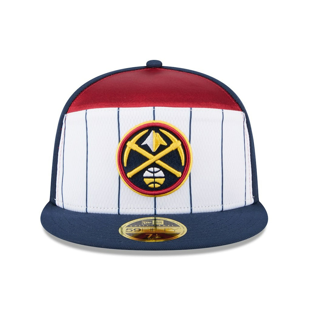 Denver Nuggets 2025 NBA Tip Off Split Panel 59FIFTY Fitted Hat White/Navy - New Era