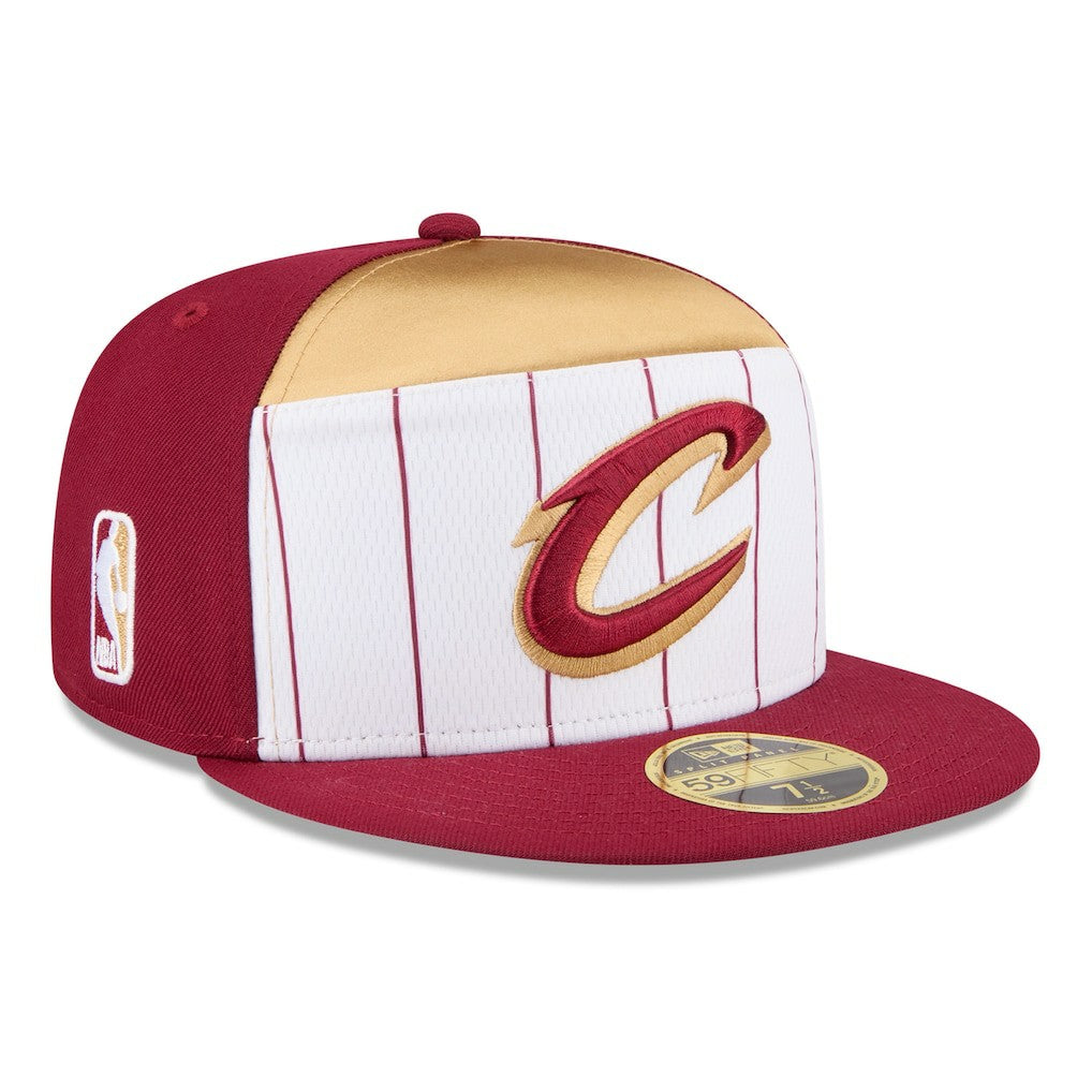 Cleveland Cavaliers 2025 NBA Tip Off Split Panel 59FIFTY Fitted Hat White/Wine - New Era