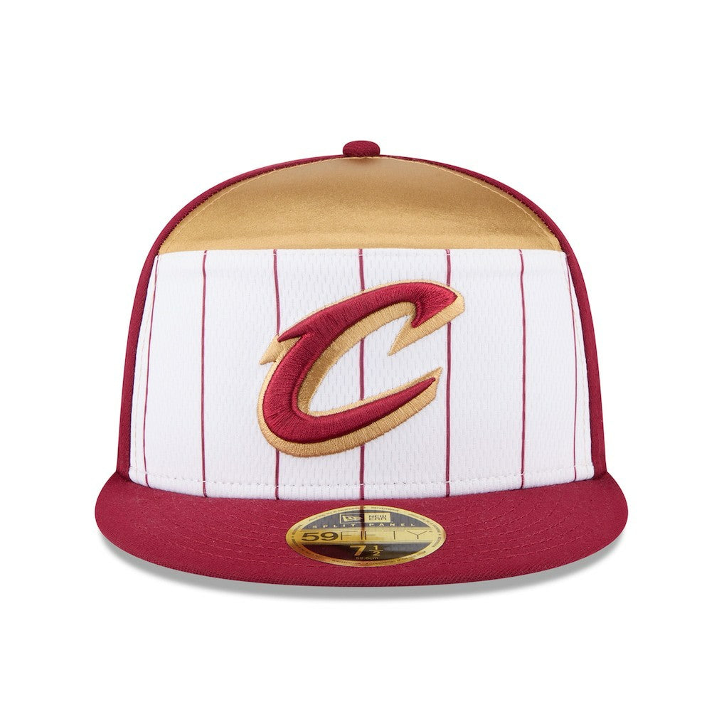 Cleveland Cavaliers 2025 NBA Tip Off Split Panel 59FIFTY Fitted Hat White/Wine - New Era