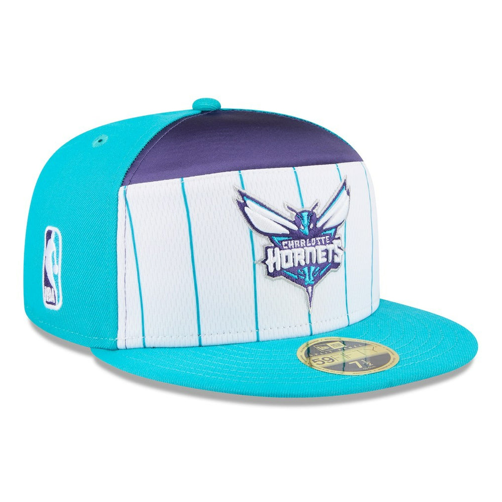 Charlotte Hornets 2025 NBA Tip Off Split Panel 59FIFTY Fitted Hat White/Teal - New Era