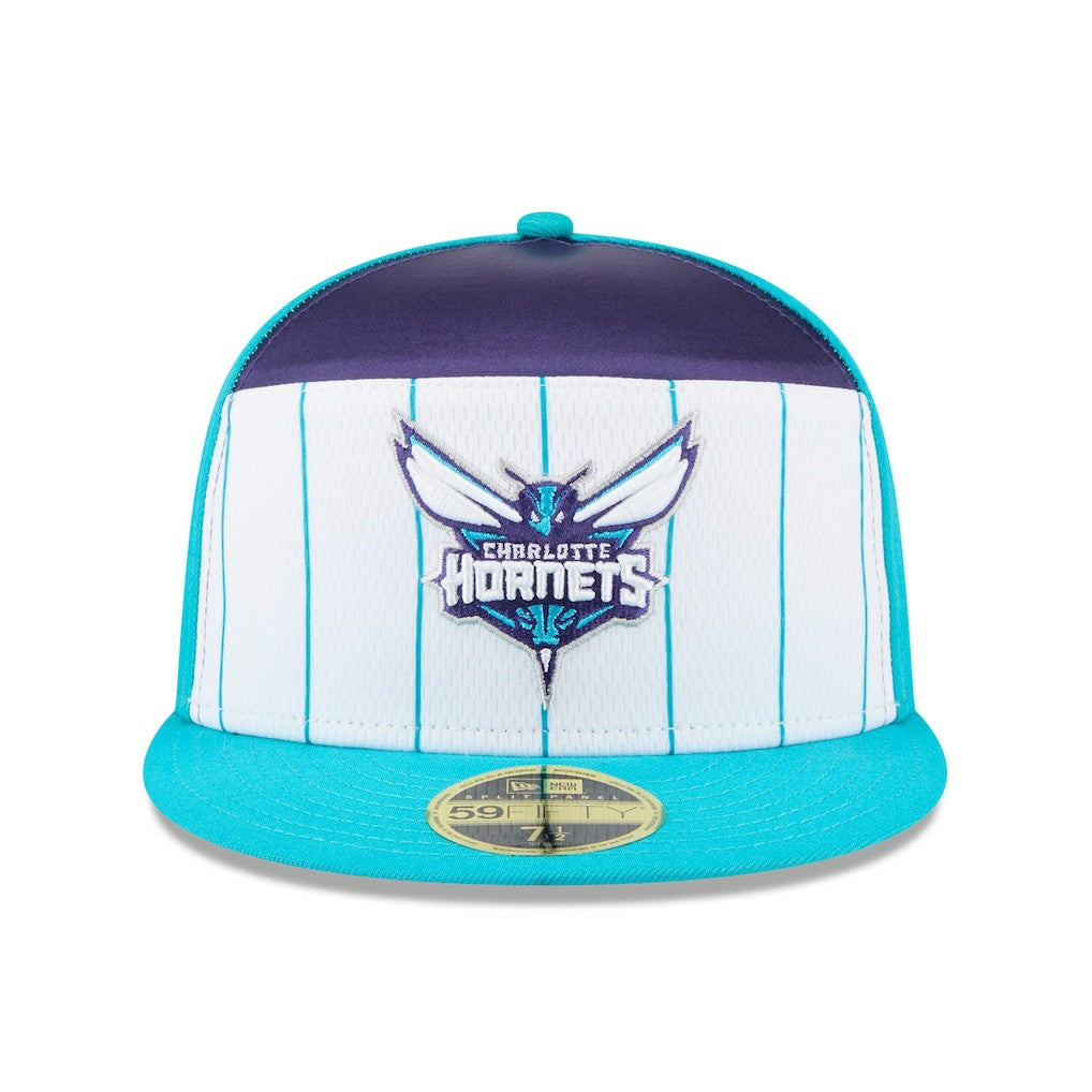 Charlotte Hornets 2025 NBA Tip Off Split Panel 59FIFTY Fitted Hat White/Teal - New Era