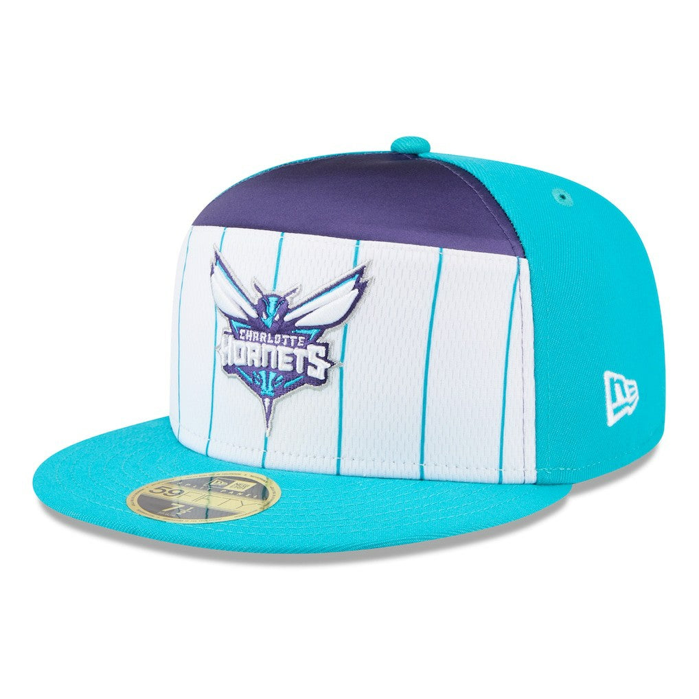 Charlotte Hornets 2025 NBA Tip Off Split Panel 59FIFTY Fitted Hat White/Teal - New Era