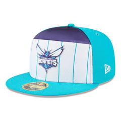 Charlotte Hornets 2025 NBA Tip Off Split Panel 59FIFTY Fitted Hat White/Teal - New Era