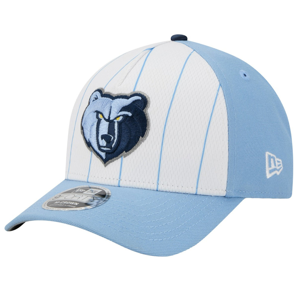Memphis Grizzlies 2025 NBA Tip Off M-Crown A-Frame 9FORTY Adjustable Hat White/Light Blue - New Era