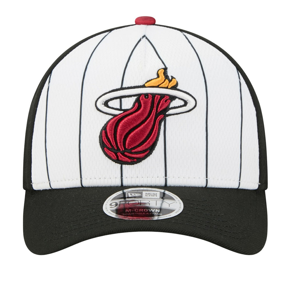 Miami Heat 2025 NBA Tip Off M-Crown A-Frame 9FORTY Adjustable Hat White/Black - New Era