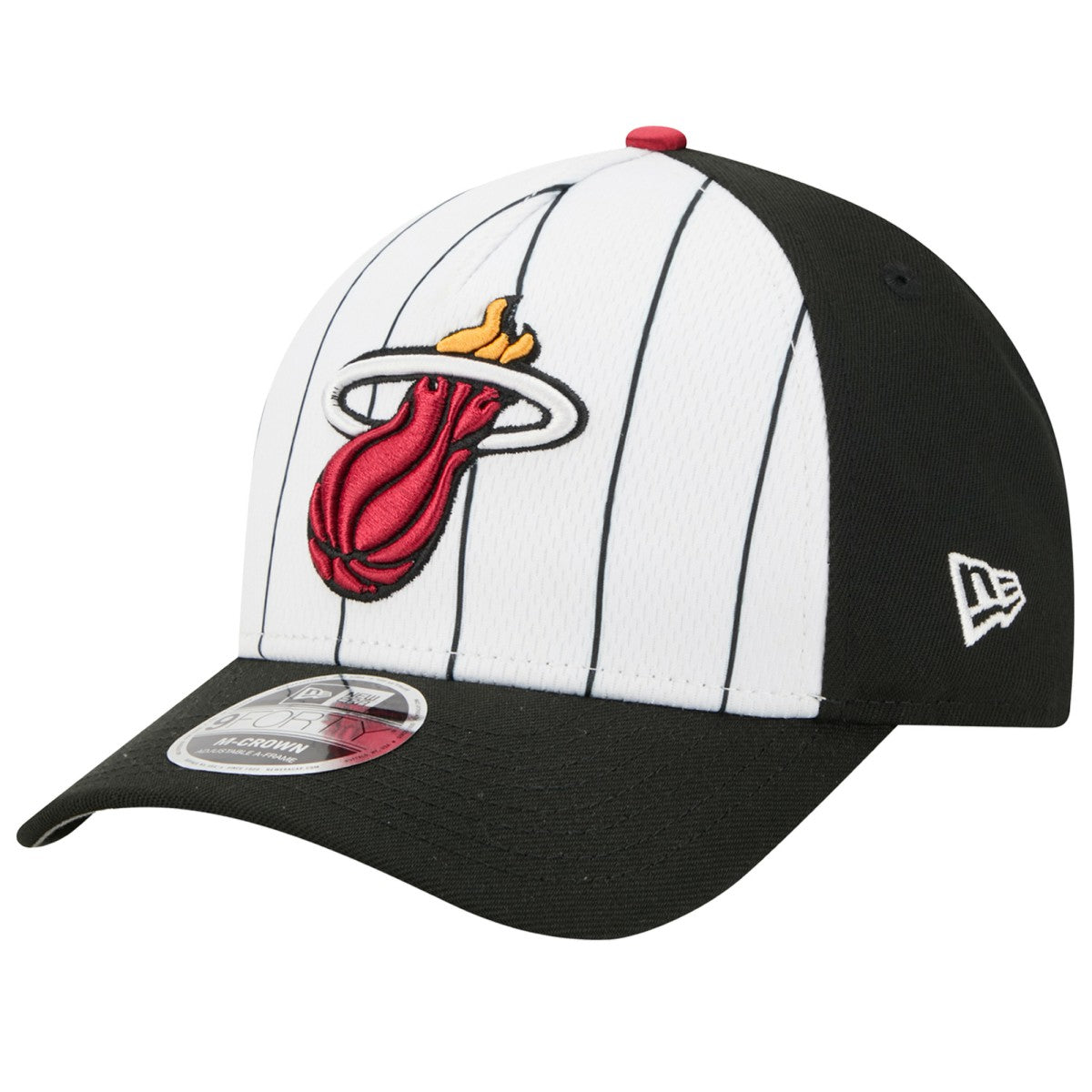Miami Heat 2025 NBA Tip Off M-Crown A-Frame 9FORTY Adjustable Hat White/Black - New Era