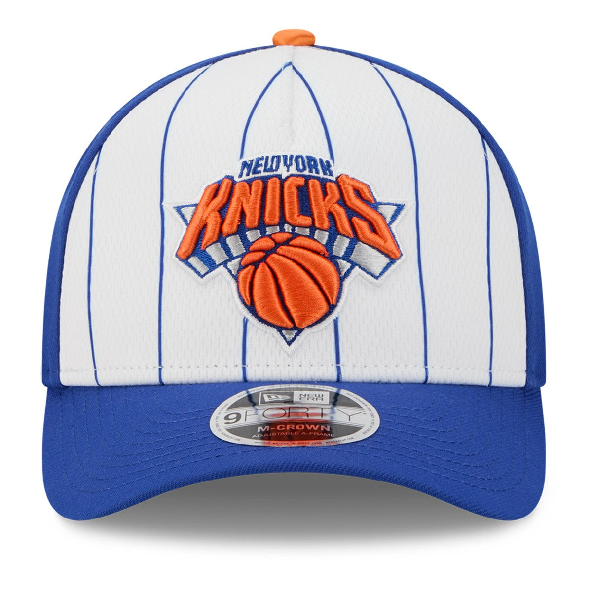 New York Knicks 2025 NBA Tip Off M-Crown A-Frame 9FORTY Adjustable Hat White/Blue - New Era