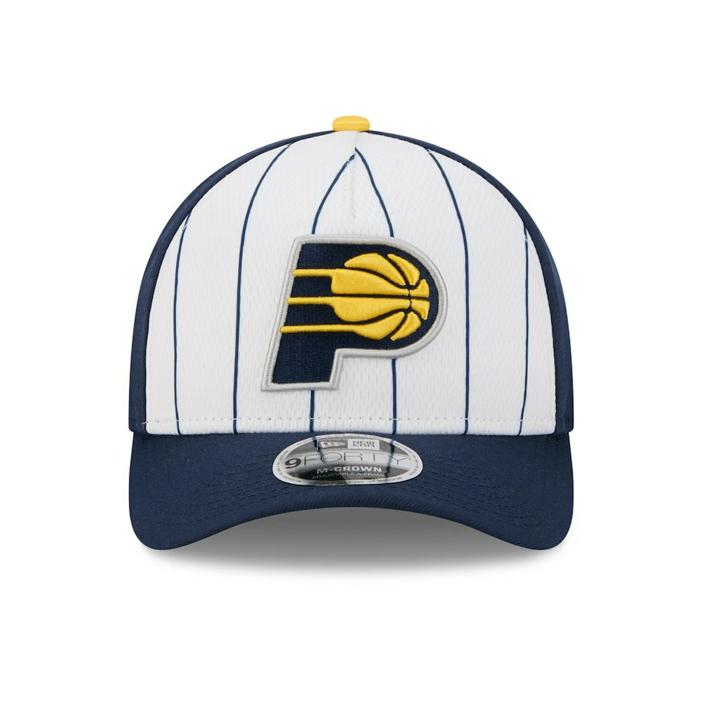 Indiana Pacers 2025 NBA Tip Off M-Crown A-Frame 9FORTY Adjustable Hat White/Navy - New Era