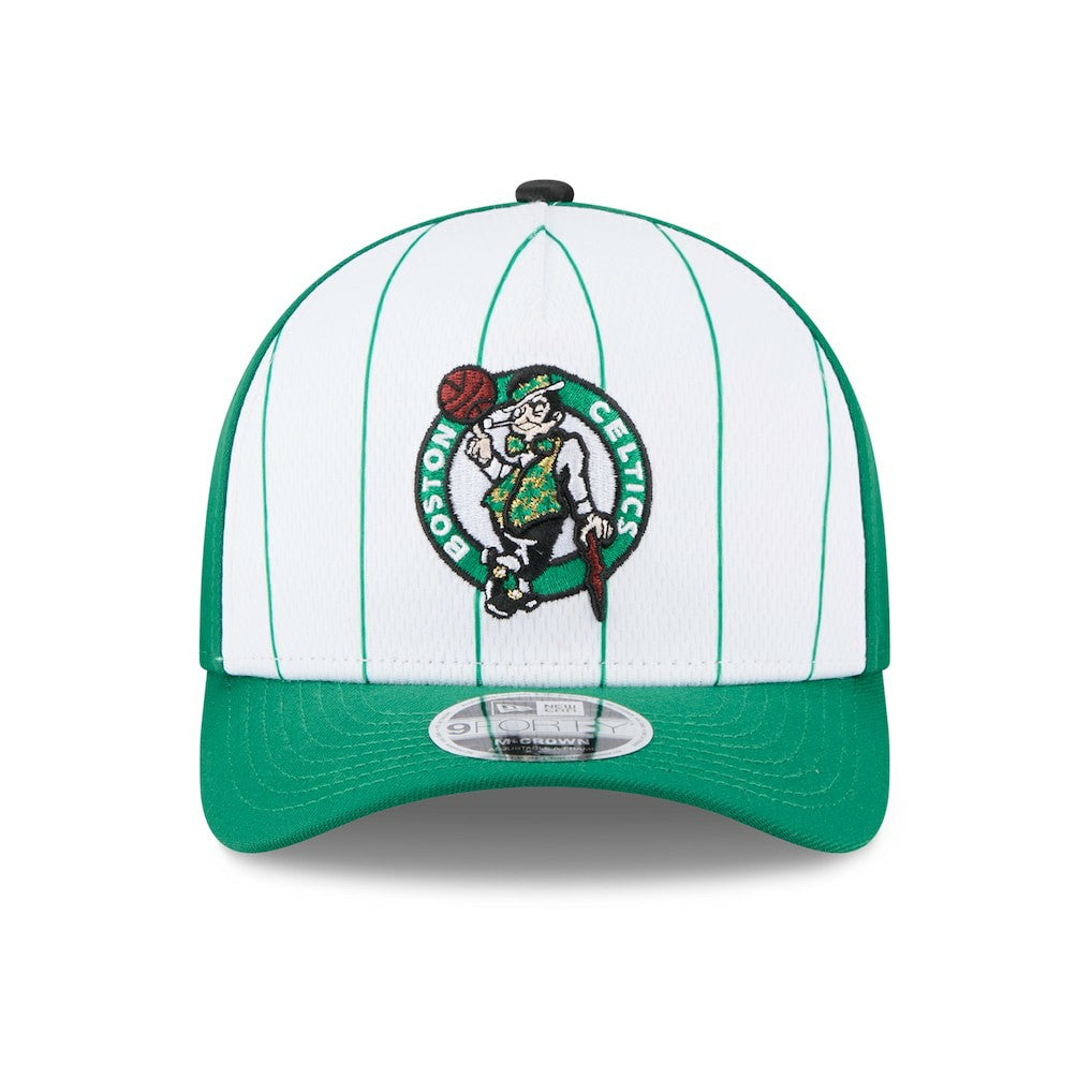 Boston Celtics 2025 NBA Tip Off M-Crown A-Frame 9FORTY Adjustable Hat White/Kelly Green - New Era