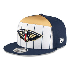 New Orleans Pelicans 2025 NBA Tip Off Split Panel 9FIFTY Snapback Hat White/Navy - New Era