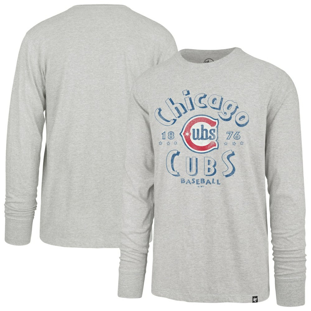 Chicago Cubs '47 Circle Change Franklin Long Sleeve T-Shirt - Gray T-shirts