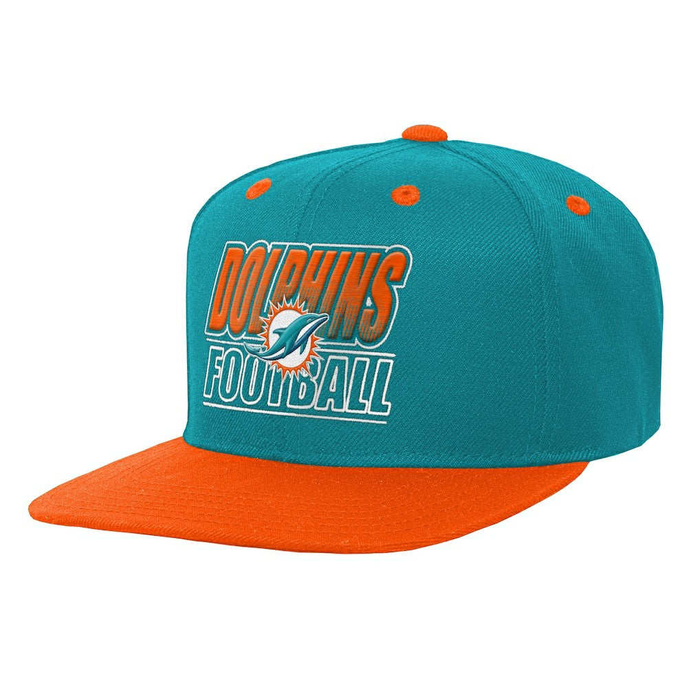 Miami Dolphins Outerstuff Youth Team Gradient Deadstock Snapback Hat - Aqua Hats