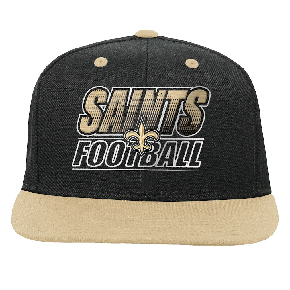 New Orleans Saints Outerstuff Youth Team Gradient Deadstock Snapback Hat - Black Hats