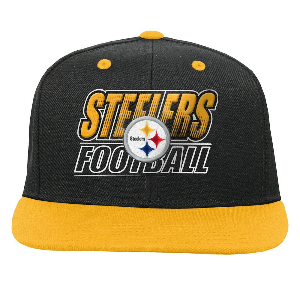 Pittsburgh Steelers Outerstuff Youth Team Gradient Deadstock Snapback Hat - Black Hats