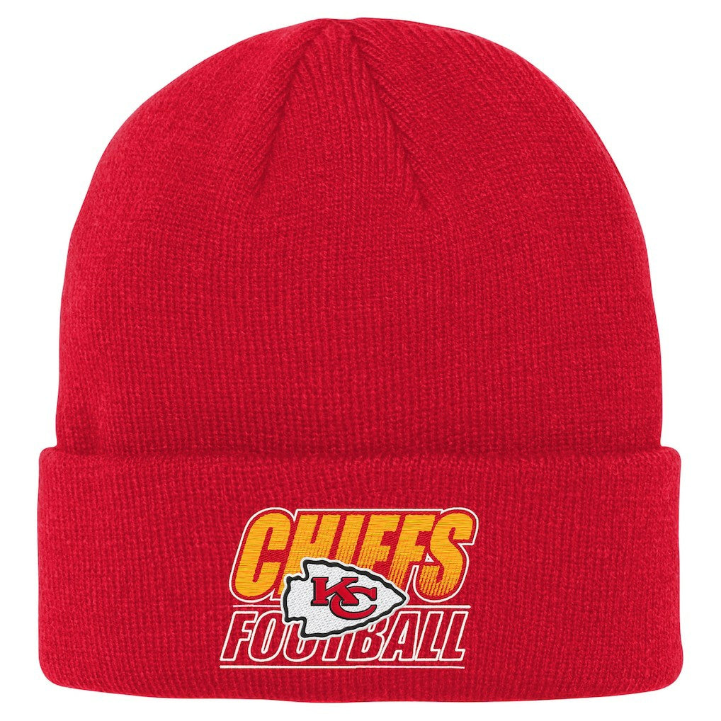 Kansas City Chiefs Outerstuff Youth Team Gradient Cuffed Knit Hat - Red Hats