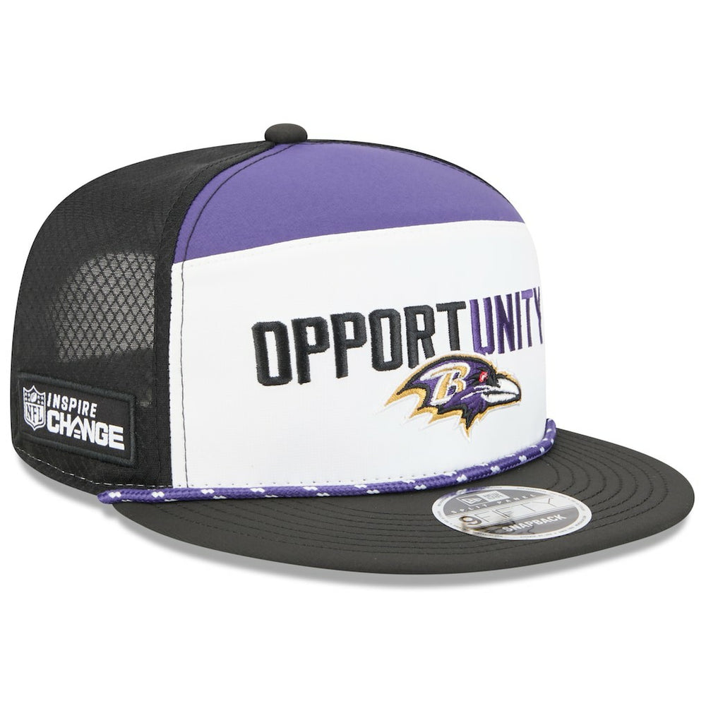 Baltimore Ravens New Era 2025 Inspire Change Split Panel 9FIFTY Snapback Hat - White/Black Hats