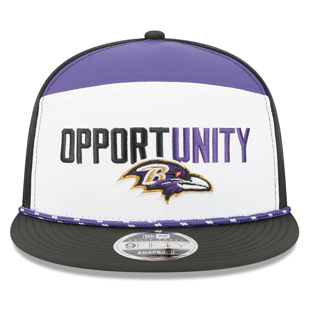 Baltimore Ravens New Era 2025 Inspire Change Split Panel 9FIFTY Snapback Hat - White/Black Hats