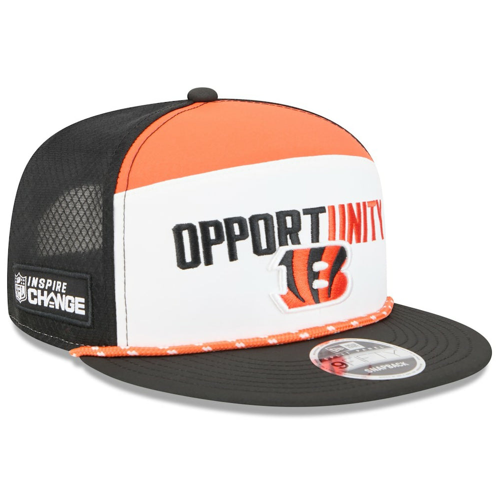Cincinnati Bengals New Era 2025 Inspire Change Split Panel 9FIFTY Snapback Hat - White/Black Hats