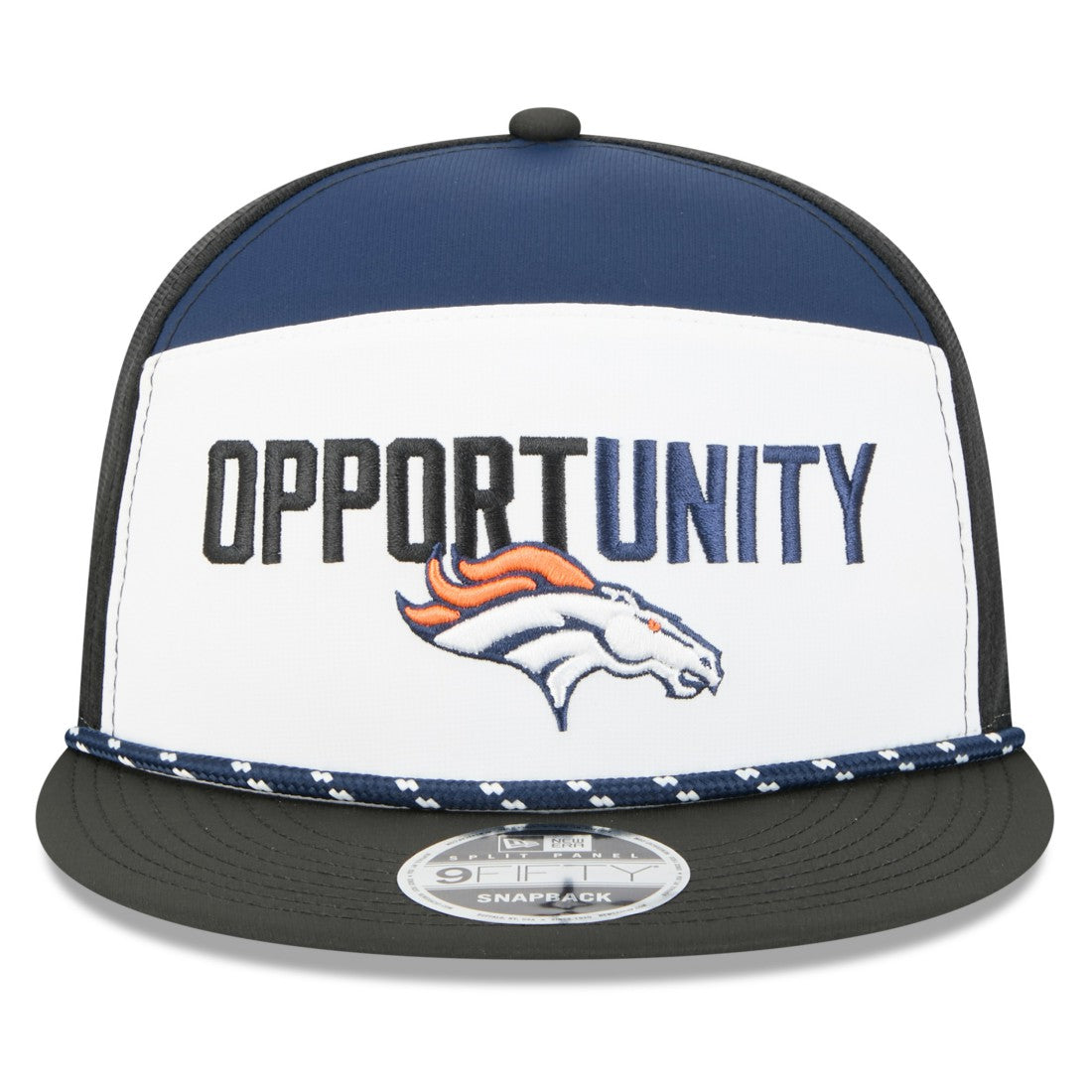 Denver Broncos New Era 2025 Inspire Change Split Panel 9FIFTY Snapback Hat - White/Black Hats