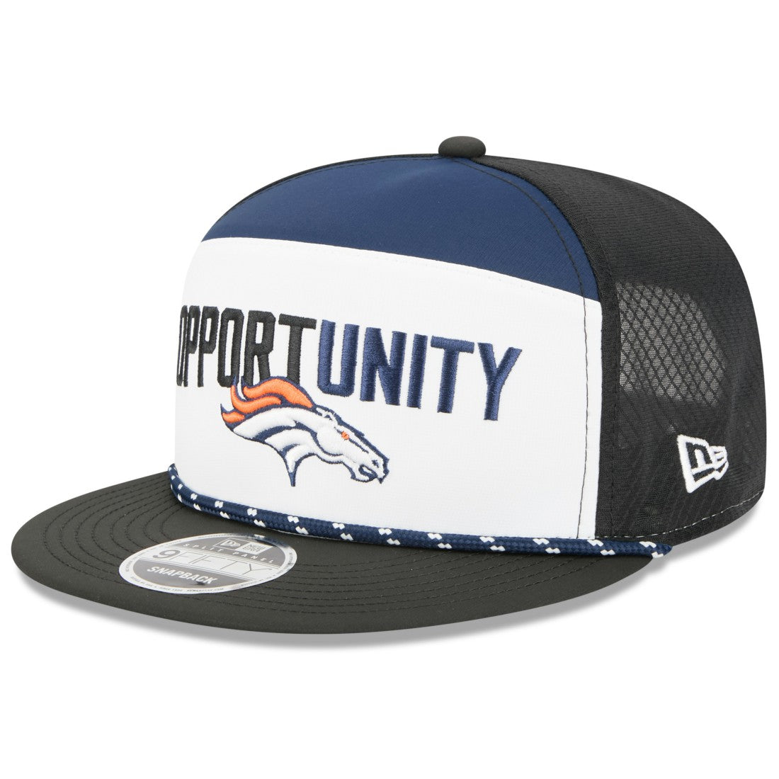 Denver Broncos New Era 2025 Inspire Change Split Panel 9FIFTY Snapback Hat - White/Black Hats