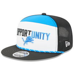 Detroit Lions New Era 2025 Inspire Change Split Panel 9FIFTY Snapback Hat - White/Black Hats