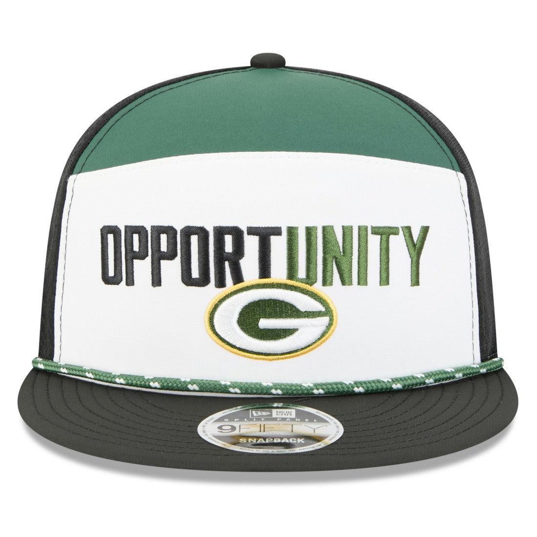 Green Bay Packers New Era 2025 Inspire Change Split Panel 9FIFTY Snapback Hat - White/Black Hats