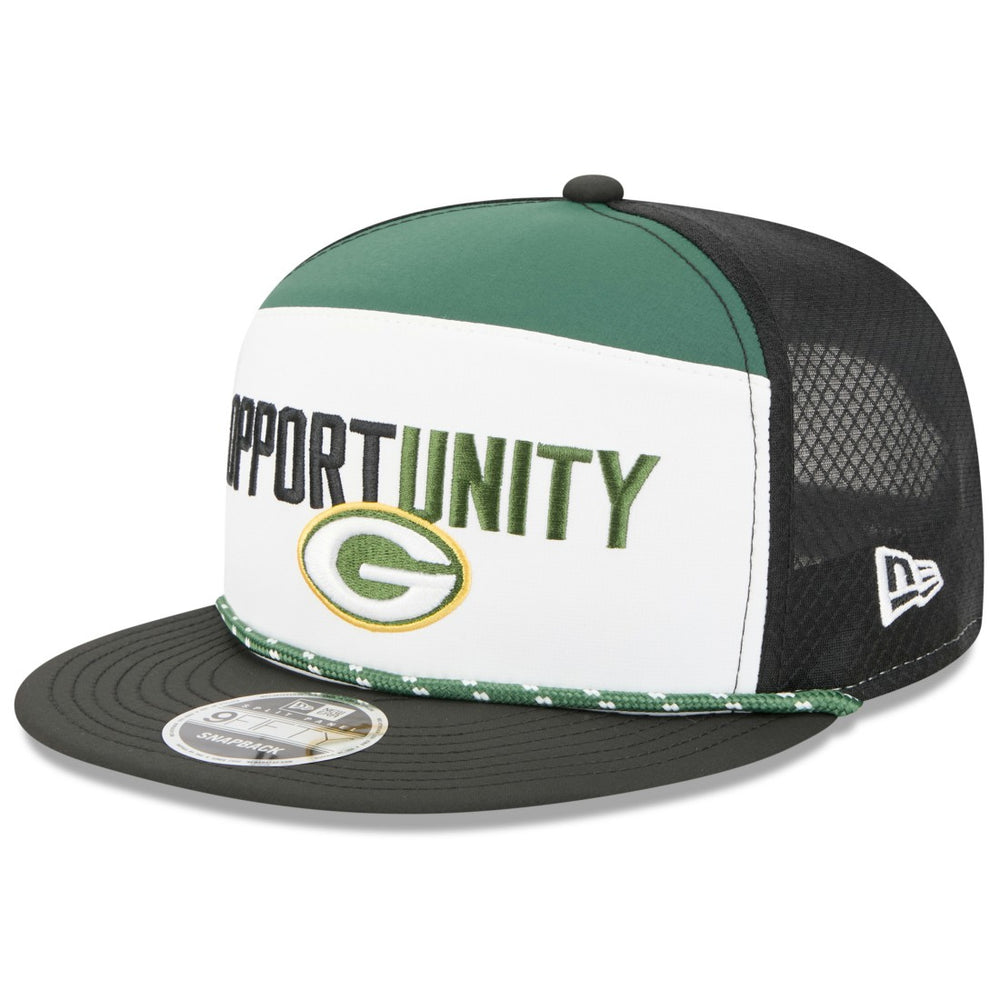 Green Bay Packers New Era 2025 Inspire Change Split Panel 9FIFTY Snapback Hat - White/Black Hats