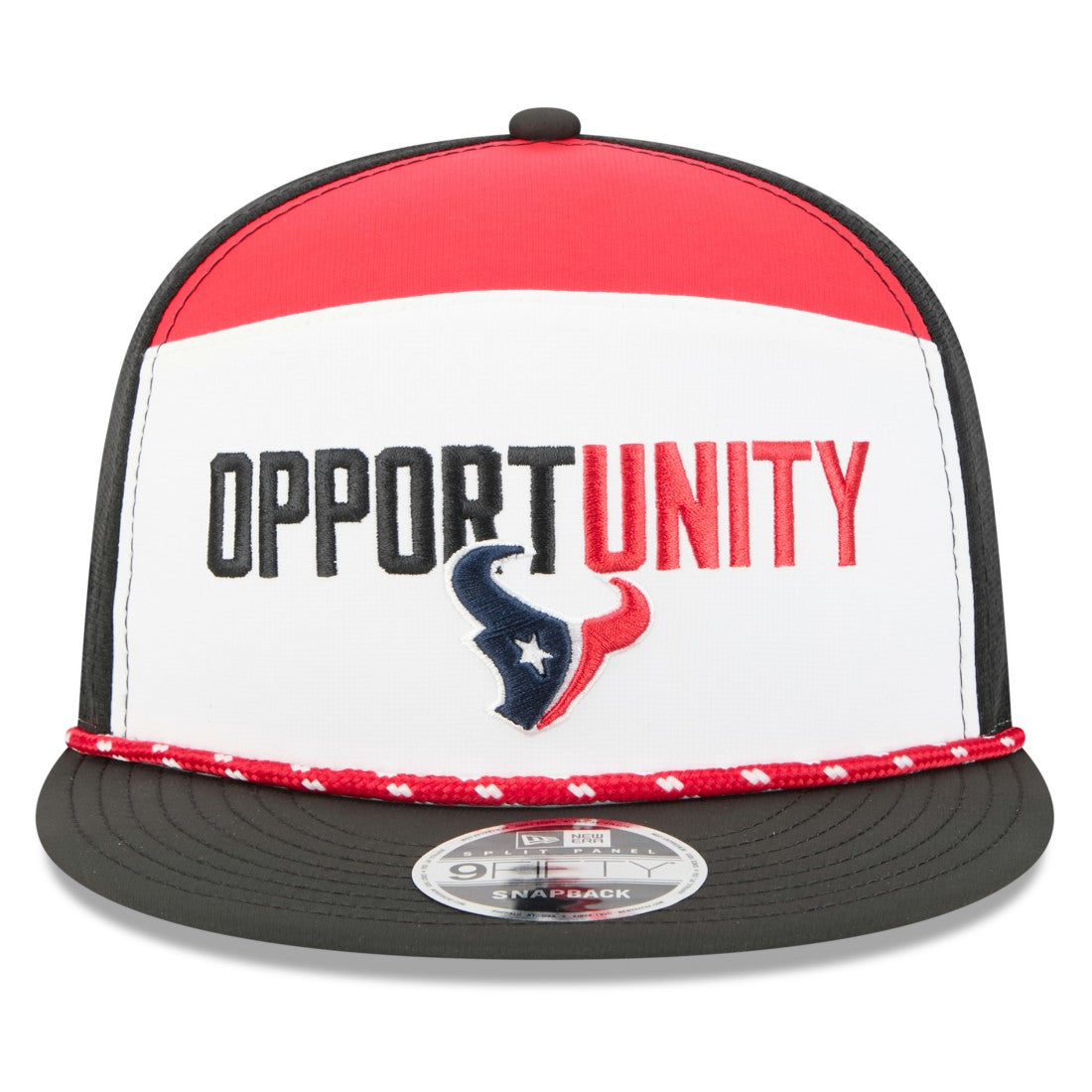 Houston Texans New Era 2025 Inspire Change Split Panel 9FIFTY Snapback Hat - White/Black Hats