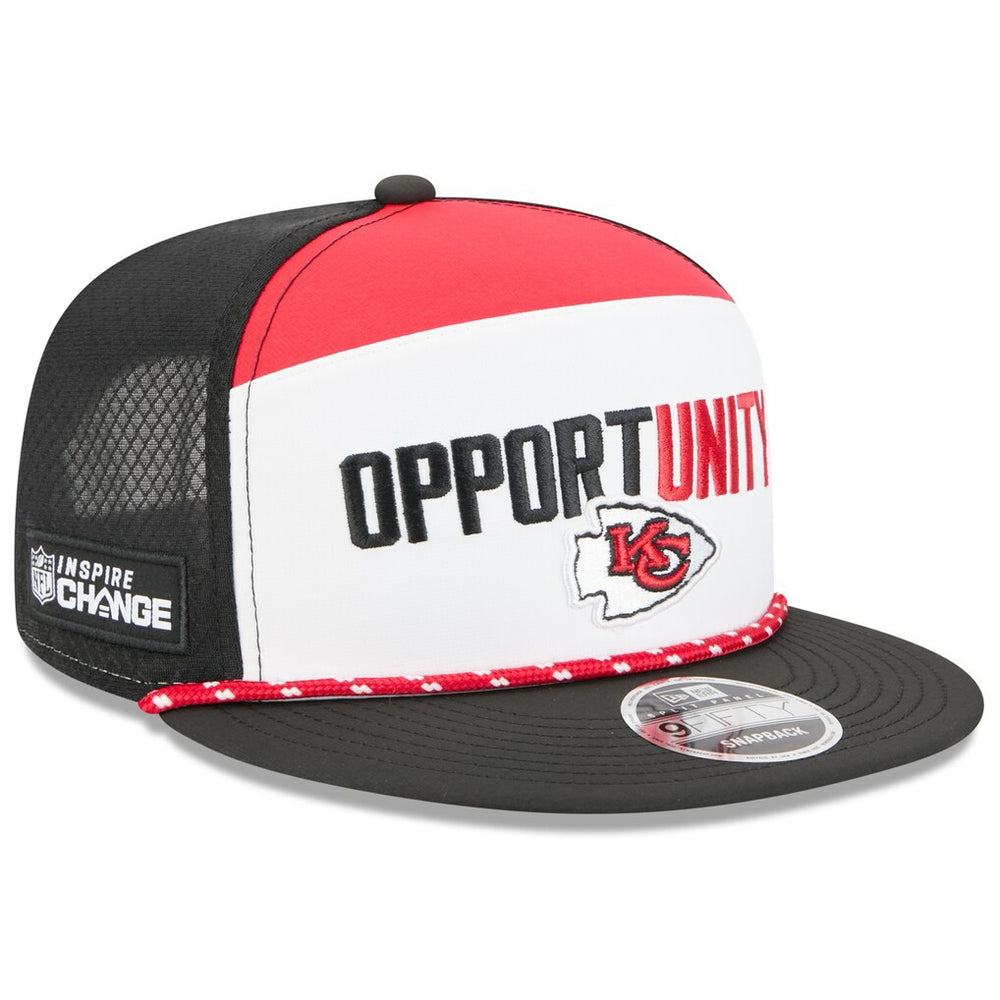 Kansas City Chiefs New Era 2025 Inspire Change Split Panel 9FIFTY Snapback Hat - White/Black Hats