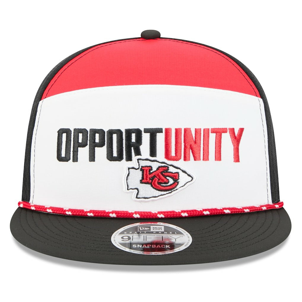 Kansas City Chiefs New Era 2025 Inspire Change Split Panel 9FIFTY Snapback Hat - White/Black Hats