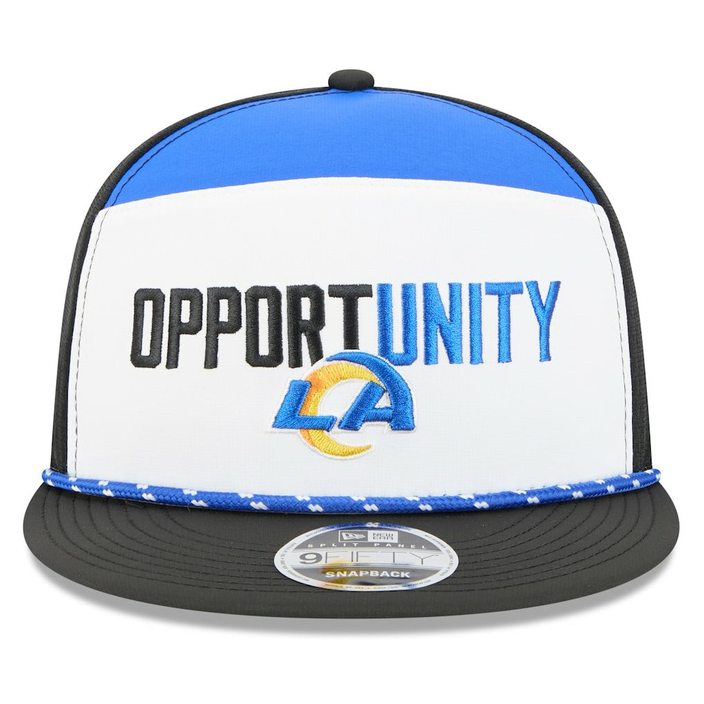 Los Angeles Rams New Era 2025 Inspire Change Split Panel 9FIFTY Snapback Hat - White/Black Hats