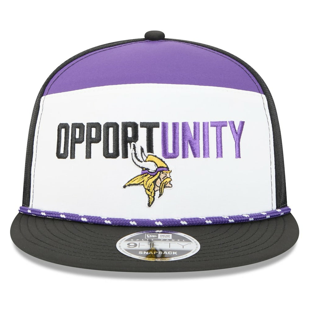 Minnesota Vikings New Era 2025 Inspire Change Split Panel 9FIFTY Snapback Hat - White/Black Hats