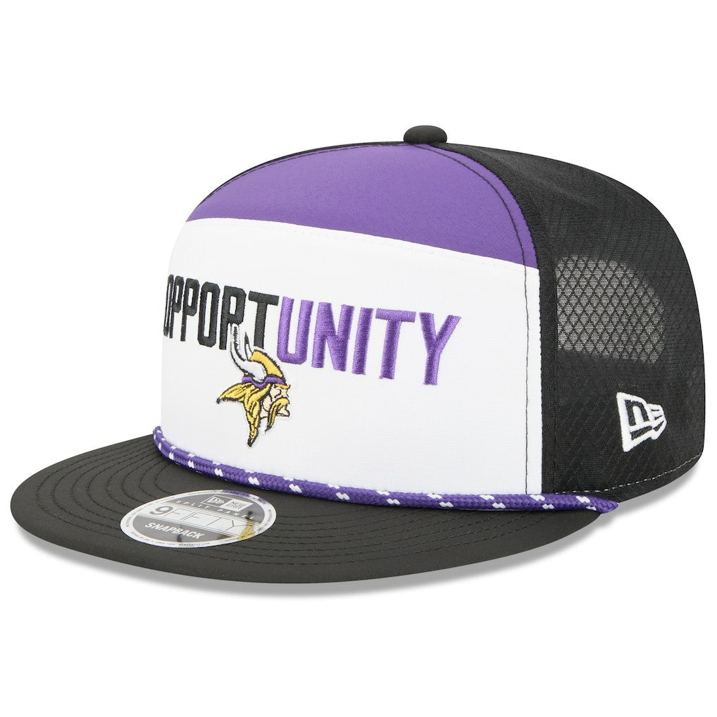 Minnesota Vikings New Era 2025 Inspire Change Split Panel 9FIFTY Snapback Hat - White/Black Hats