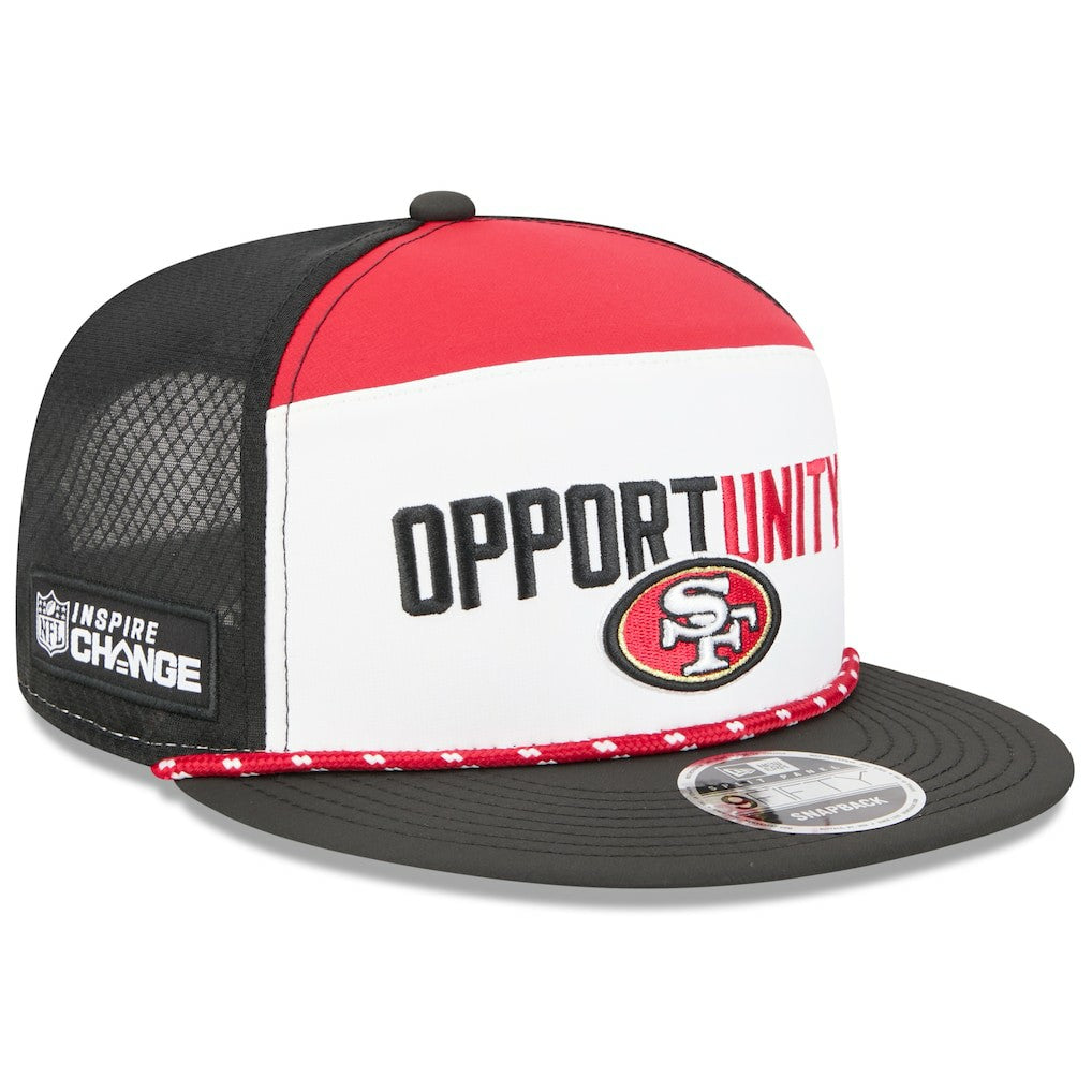 San Francisco 49ers New Era 2025 Inspire Change Split Panel 9FIFTY Snapback Hat - White/Black Hats