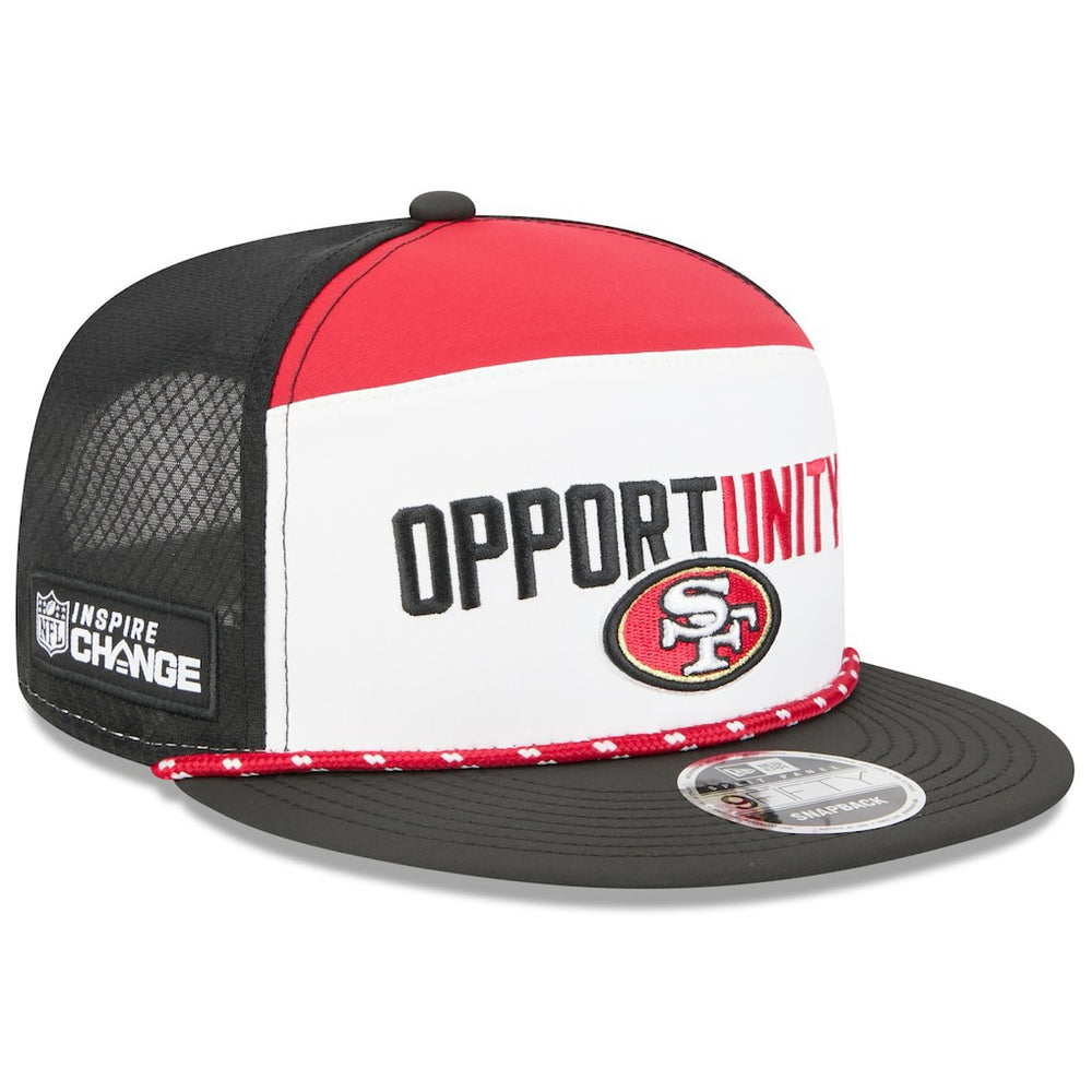 San Francisco 49ers New Era 2025 Inspire Change Split Panel 9FIFTY Snapback Hat - White/Black Hats