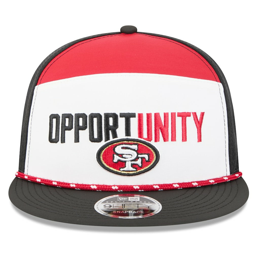 San Francisco 49ers New Era 2025 Inspire Change Split Panel 9FIFTY Snapback Hat - White/Black Hats