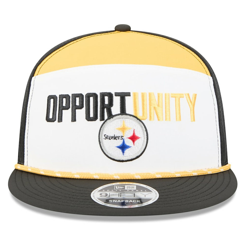 Pittsburgh Steelers New Era 2025 Inspire Change Split Panel 9FIFTY Snapback Hat - White/Black Hats