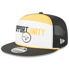 Pittsburgh Steelers New Era 2025 Inspire Change Split Panel 9FIFTY Snapback Hat - White/Black Hats