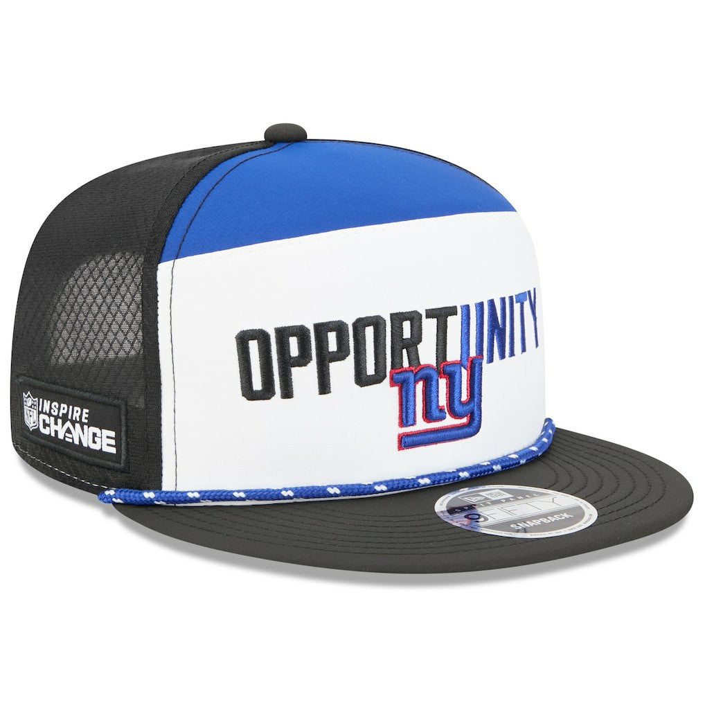 New York Giants New Era 2025 Inspire Change Split Panel 9FIFTY Snapback Hat - White/Black Hats