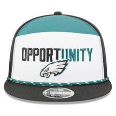 Philadelphia Eagles New Era 2025 Inspire Change Split Panel 9FIFTY Snapback Hat - White/Black Hats