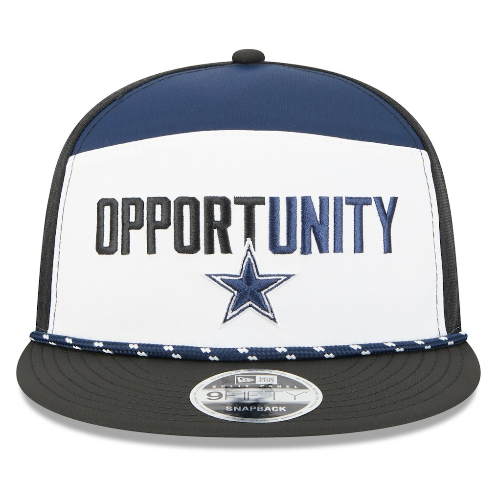 Dallas Cowboys New Era 2025 Inspire Change Split Panel 9FIFTY Snapback Hat - White/Black Hats