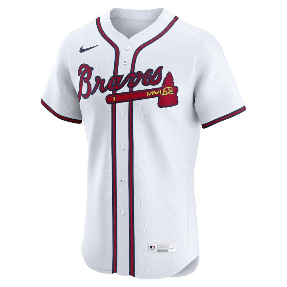 Atlanta Braves Nike Home Elite Custom Jersey - White Jerseys