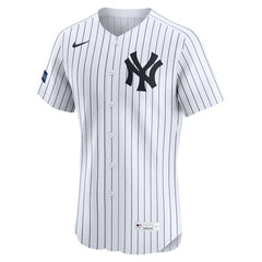New York Yankees Nike Home Elite Sponsor Patch Custom Jersey - White Jerseys