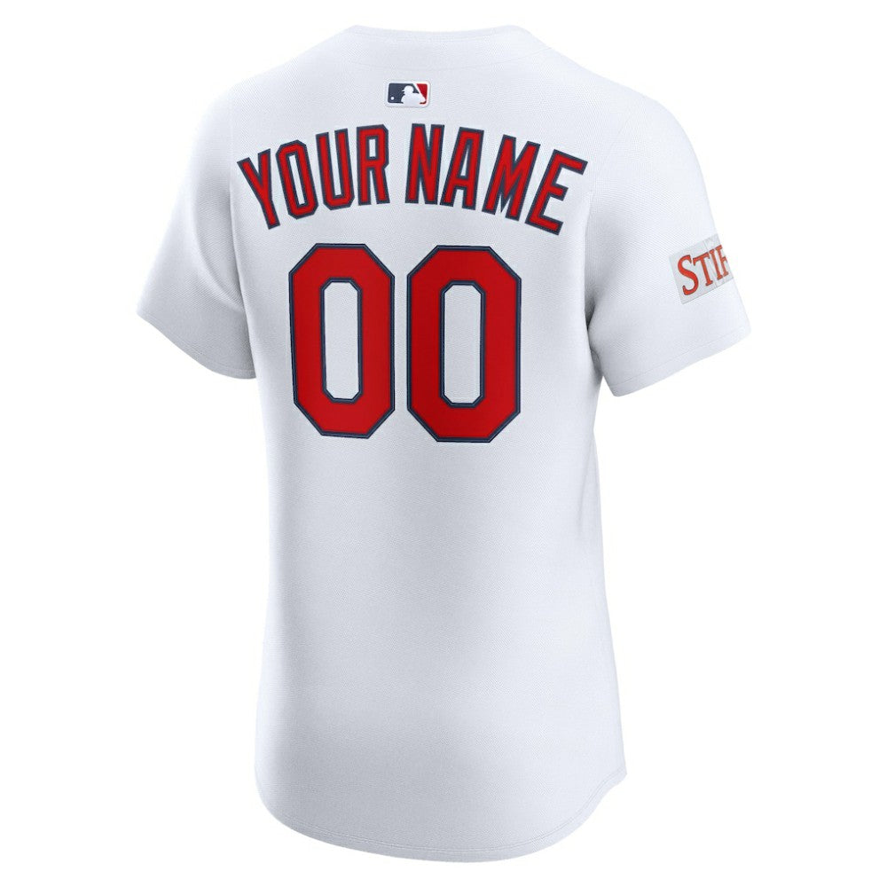 St. Louis Cardinals Nike Home Elite Sponsor Patch Custom Jersey - White Jerseys