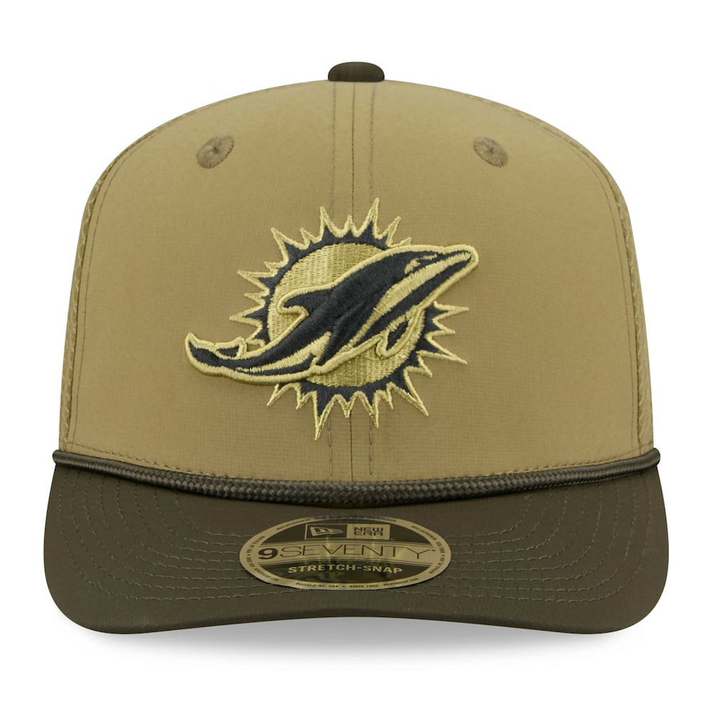 Miami Dolphins New Era 2025 Salute to Service 9SEVENTY Adjustable Hat - Green Hats
